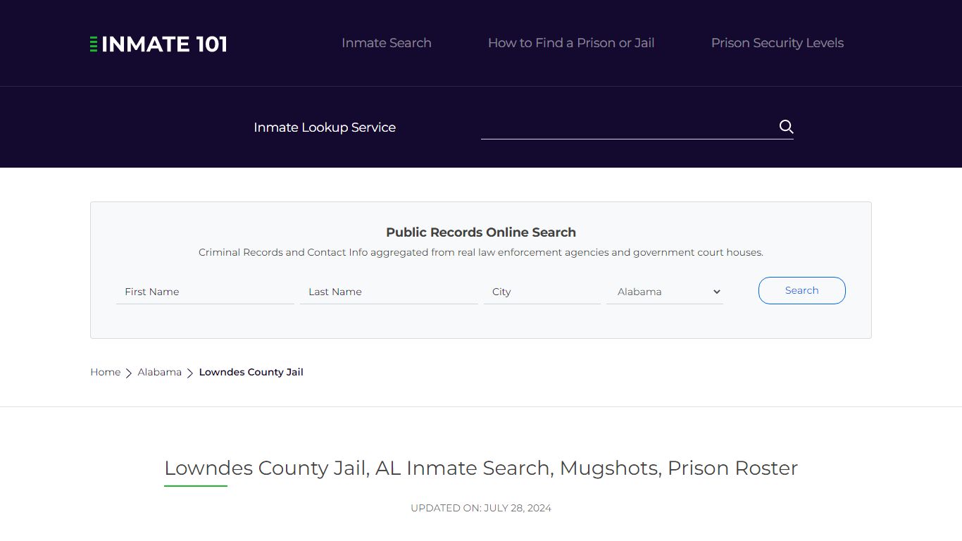 Lowndes County Jail, AL Inmate Search, Mugshots, Prison Roster