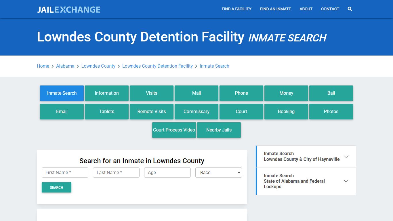 Lowndes County Detention Facility Inmate Search - Jail Exchange