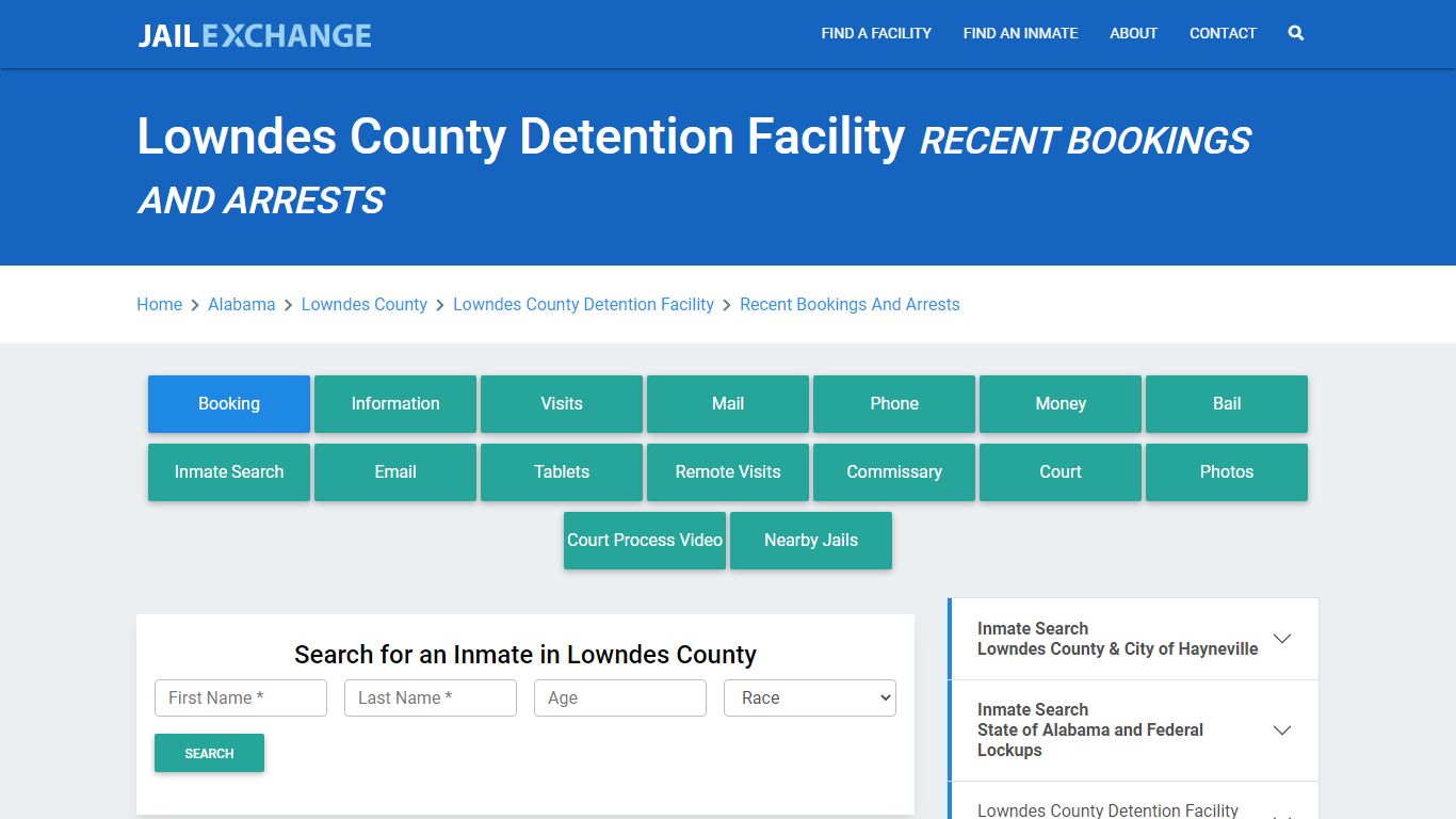 Lowndes County Detention Facility Recent Bookings And Arrests